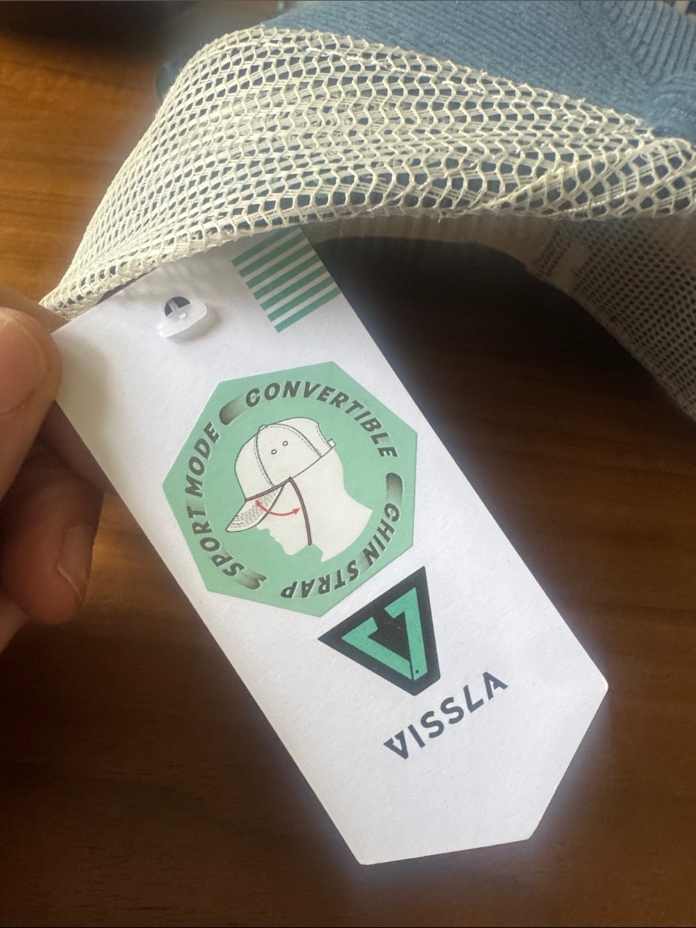 VISSLA Blue Corduroy Trucker Hat with Cream Mesh - Picture 2 of 3